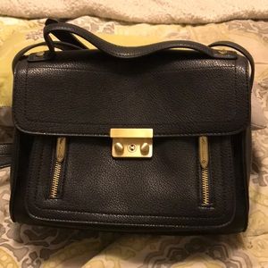 Trendy Black Cross Body Satchel
